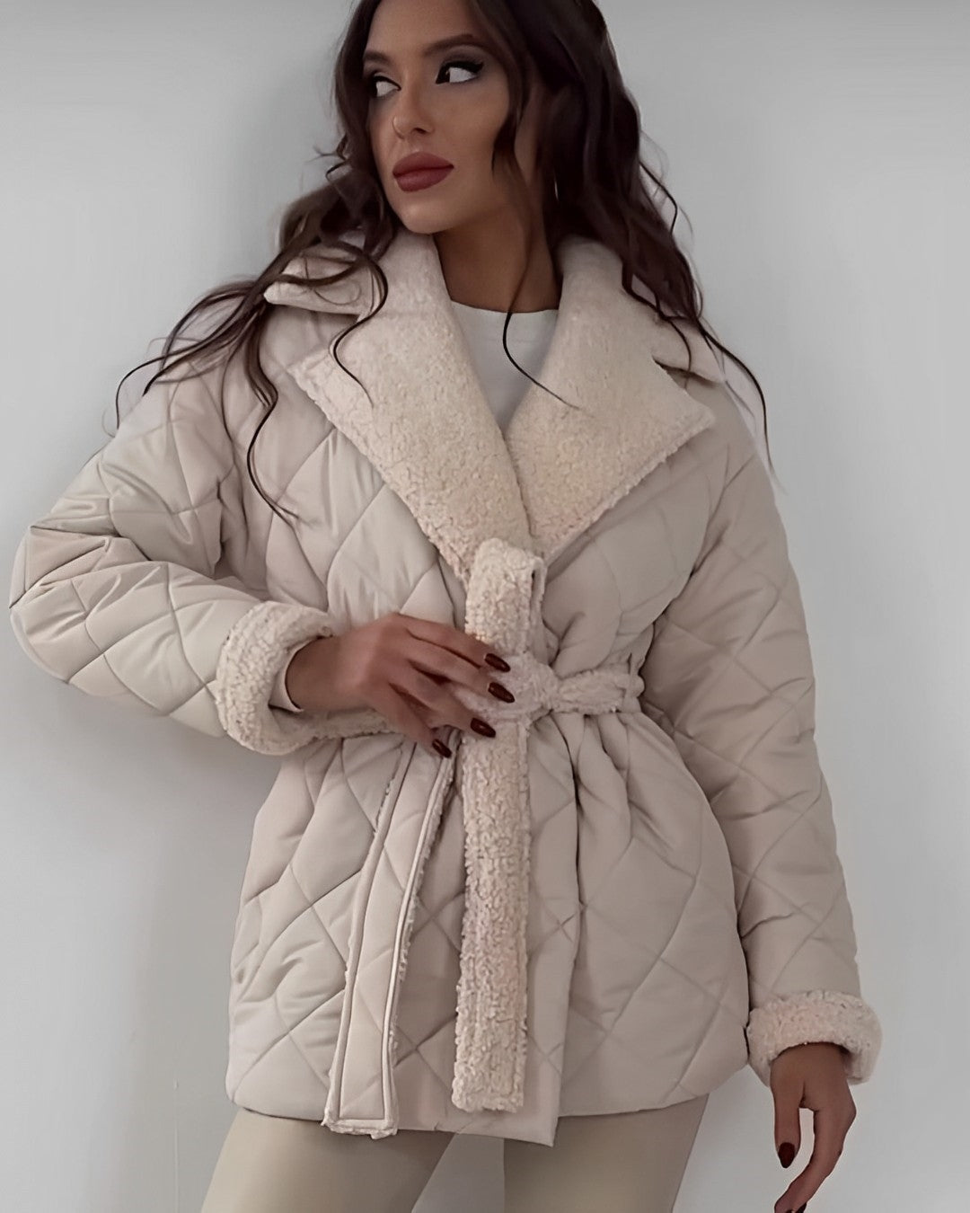 Drune | Eleganter Wintermantel Mit Taillengürtel