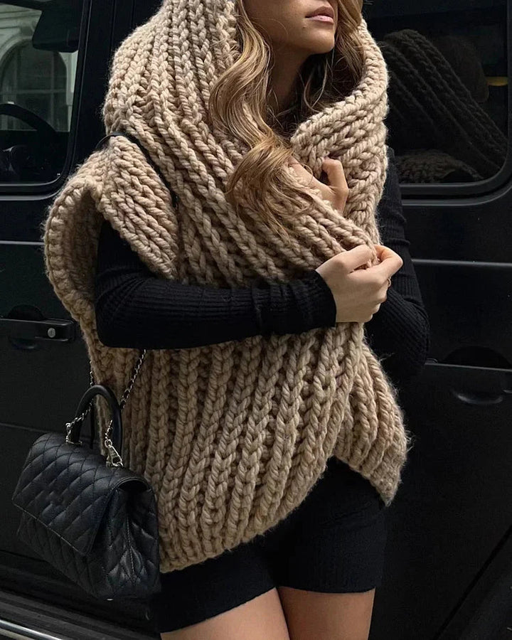 Drune | übergroßer Strickkapuzenpullover