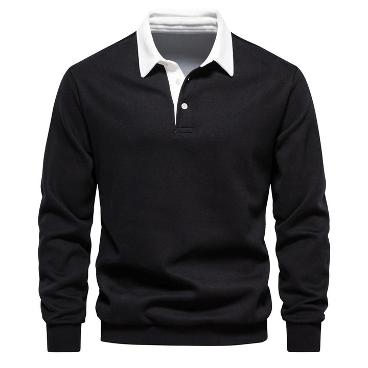 Drune | Elegantes Herren Langarm Polo Shirt Mit Klassischem Kragen