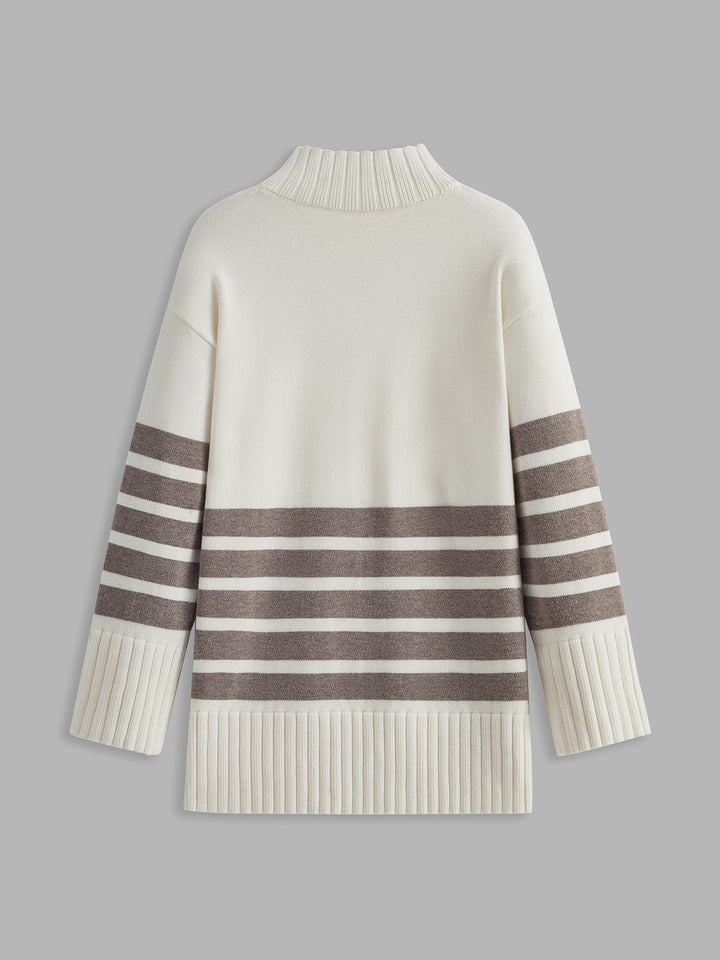 Drune | Miss Paris mock neck striped sweater