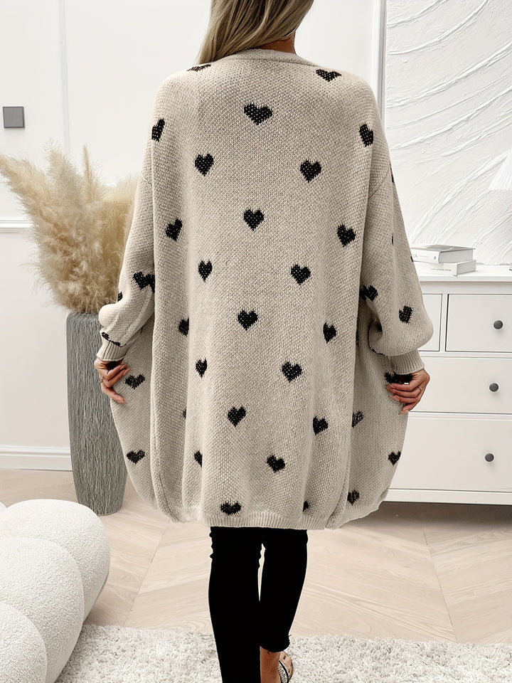 Drune | Strickjacke mit Herzmuster aus weichem Stoff