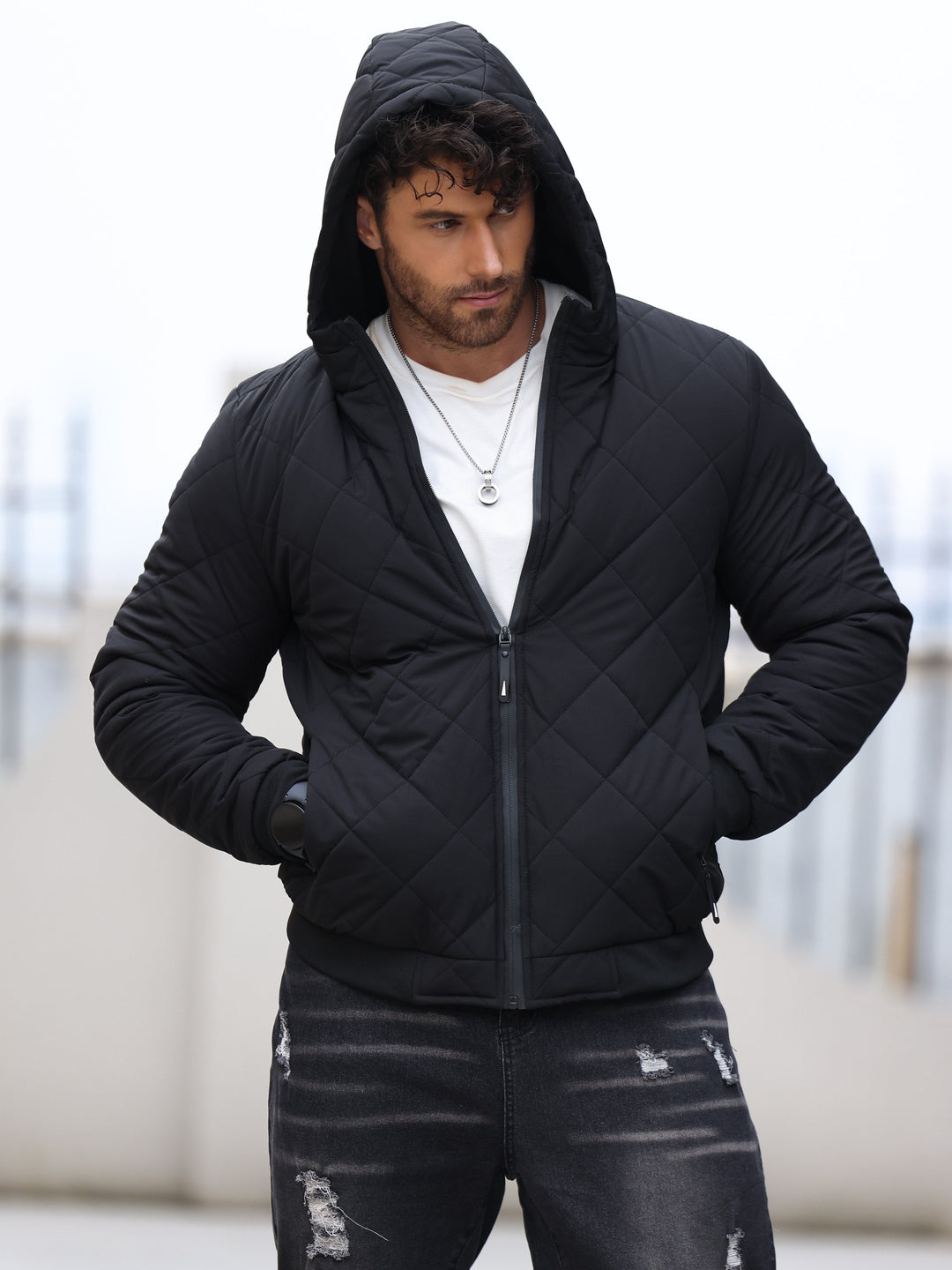 Drune | Casual Winter Puffer mit Taschen für Herren - Perfekt im Herbst/Winter