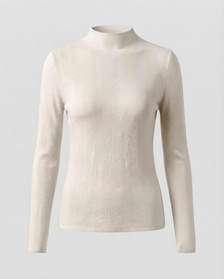 Damen Feiner Minimalistischer Stehkragenpullover aus anschmiegsamem Feinstrick Drune