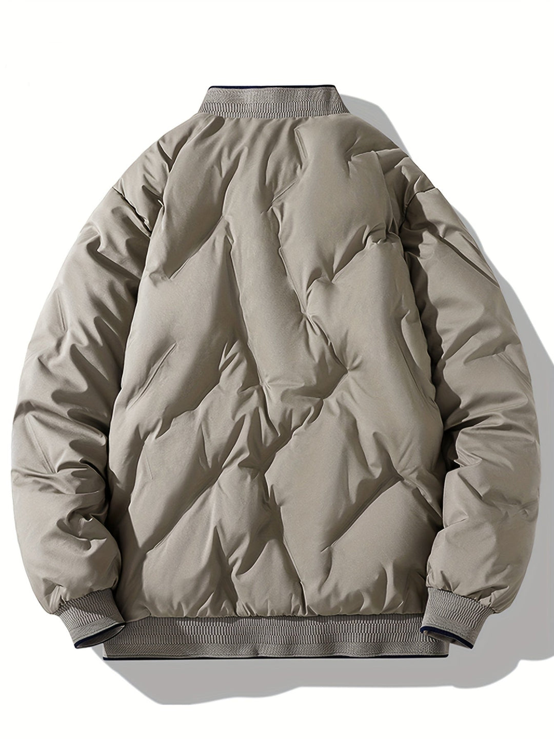 Drune | Baseballkragen Reißverschluss Solides Fleece Mit Taschen Winterjacke Für Herren - Perfekt für Outdoor-Aktivitäten