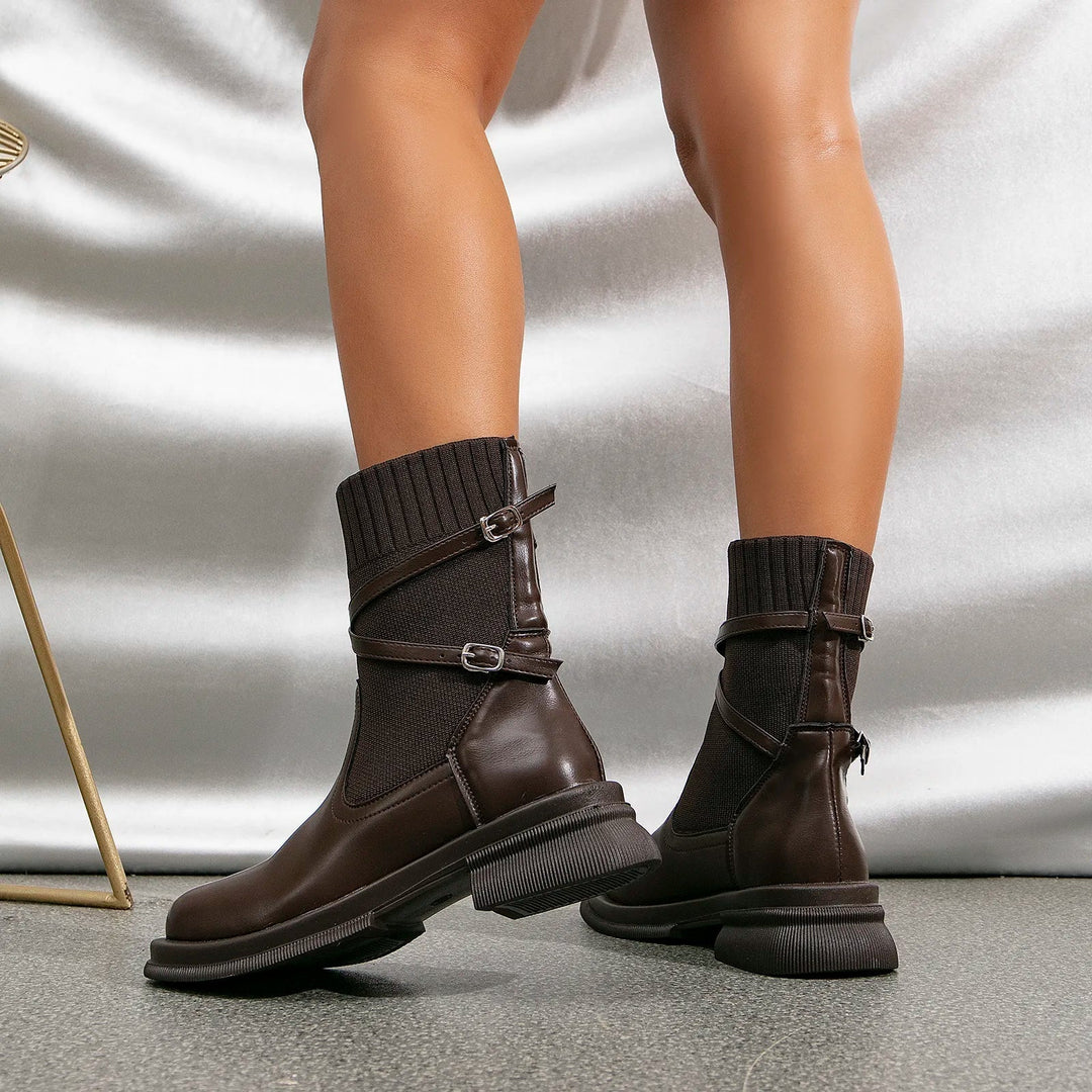 Drune | Leder Stiefeletten mit Absatz für Damen - Ideal für den Alltag