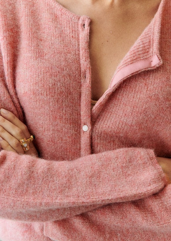 Drune | Superweicher Chint Strickjacke Mit Knöpfen