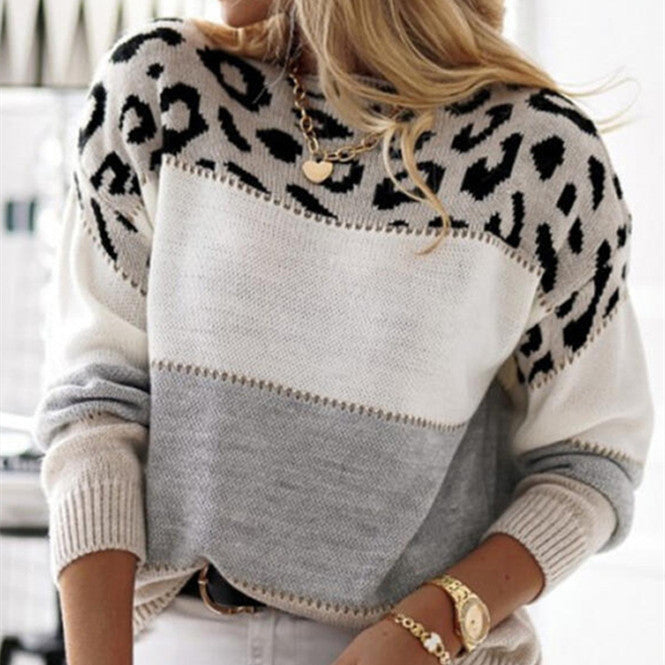 Drune | Cozy knit sweater with leopard print