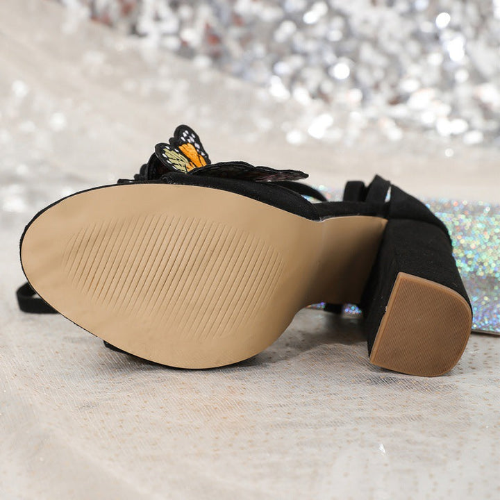 Drune | Orthopädische Damen Schmetterling High Heel Sandalen