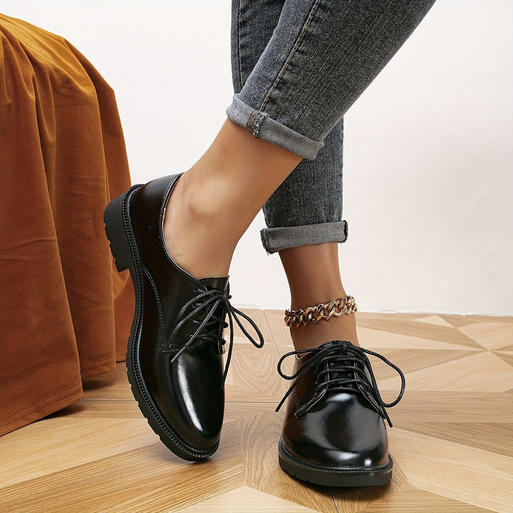 Drune | Black Orthopedic Lace-Up Shoes for Women