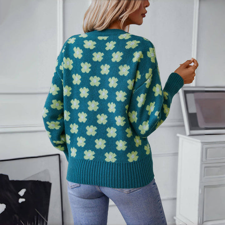 Drune | Strickpullover mit Blumenmuster