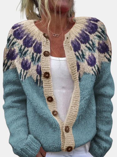 Drune | Blumenmuster Cardigan