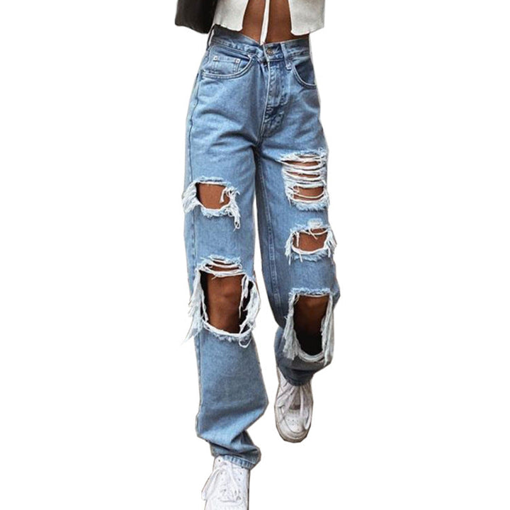 Drune | Damenjeans mit Rissen und Washed-Effekt