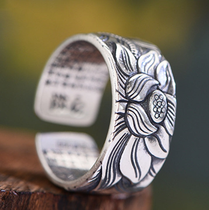Drune | Silberner Lotus Sutra Ring