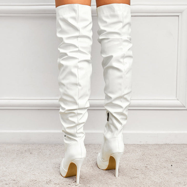 Drune | Kniehohe Lange Stiefel für Frauen mit Super Hohem Absatz für Partys