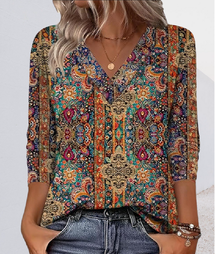Drune | Lässige Bluse mit Elegantem Muster