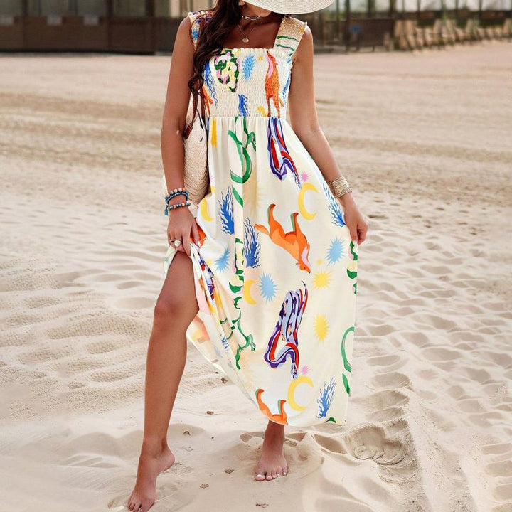 Drune Strandkleid | Farbenfrohes Maxi-Sommerkleid
