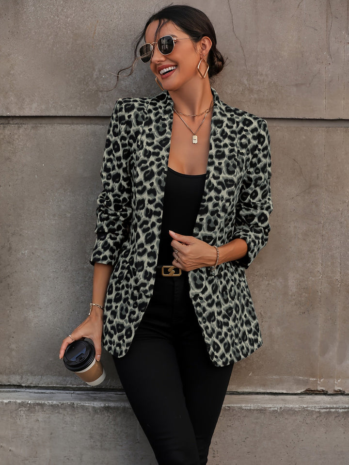 Drune | Eleganter Business Langblazer mit Leopardenmuster für alle Jahreszeiten