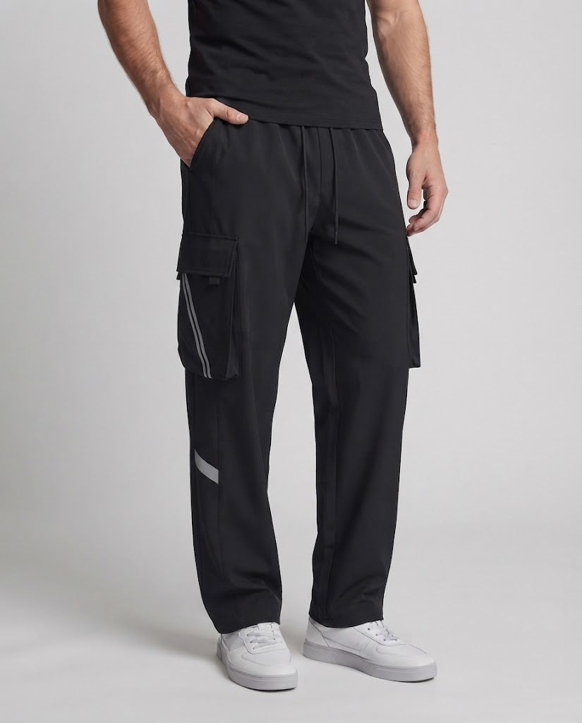 Herren Bunte Cargo-Hose mit breitem Schnitt Drune