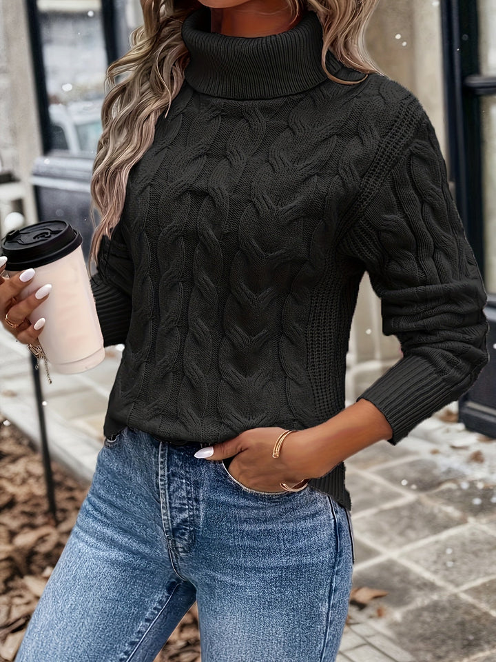 Drune | Kabelstrick Damen Rollkragenpullover