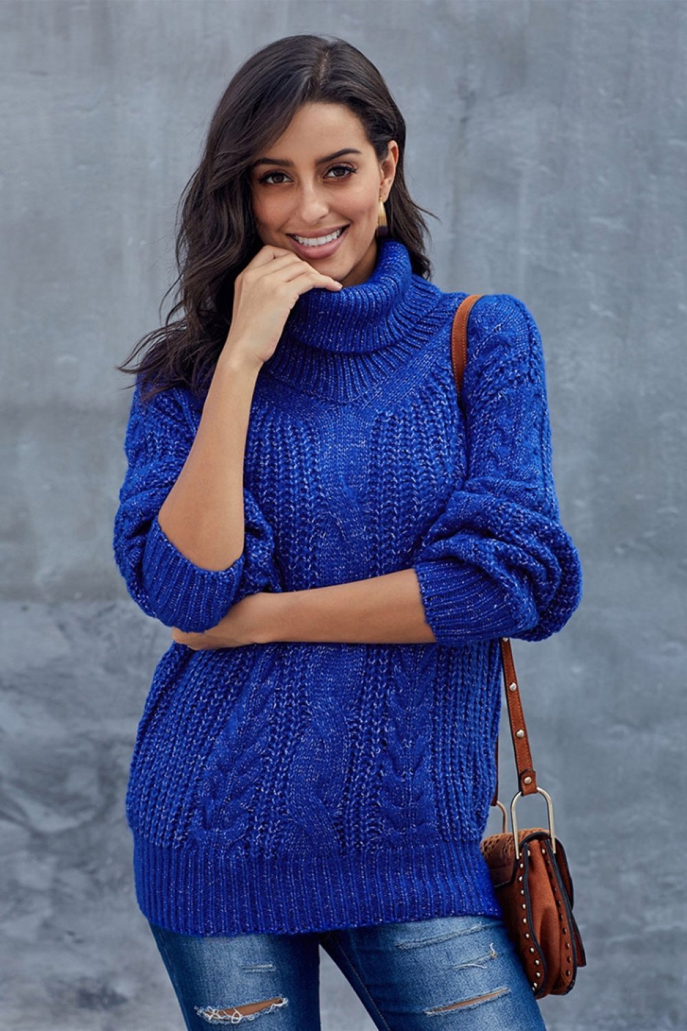 Drune Kabel Rollkragen Warmer Pullover