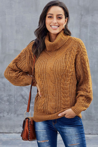 Drune Kabel Rollkragen Warmer Pullover