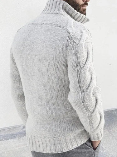 Drune | Reißverschluss Herren Strickjacke Rollkragenpullover