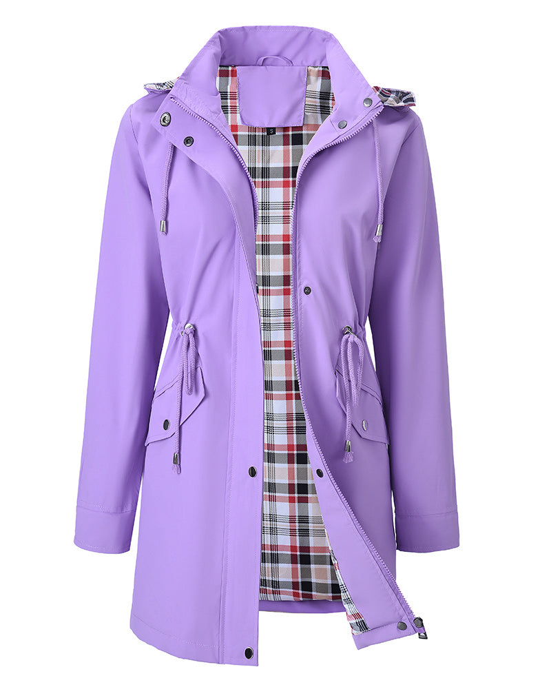 Drune | Langer Wasserdichter Trenchcoat mit Kapuze