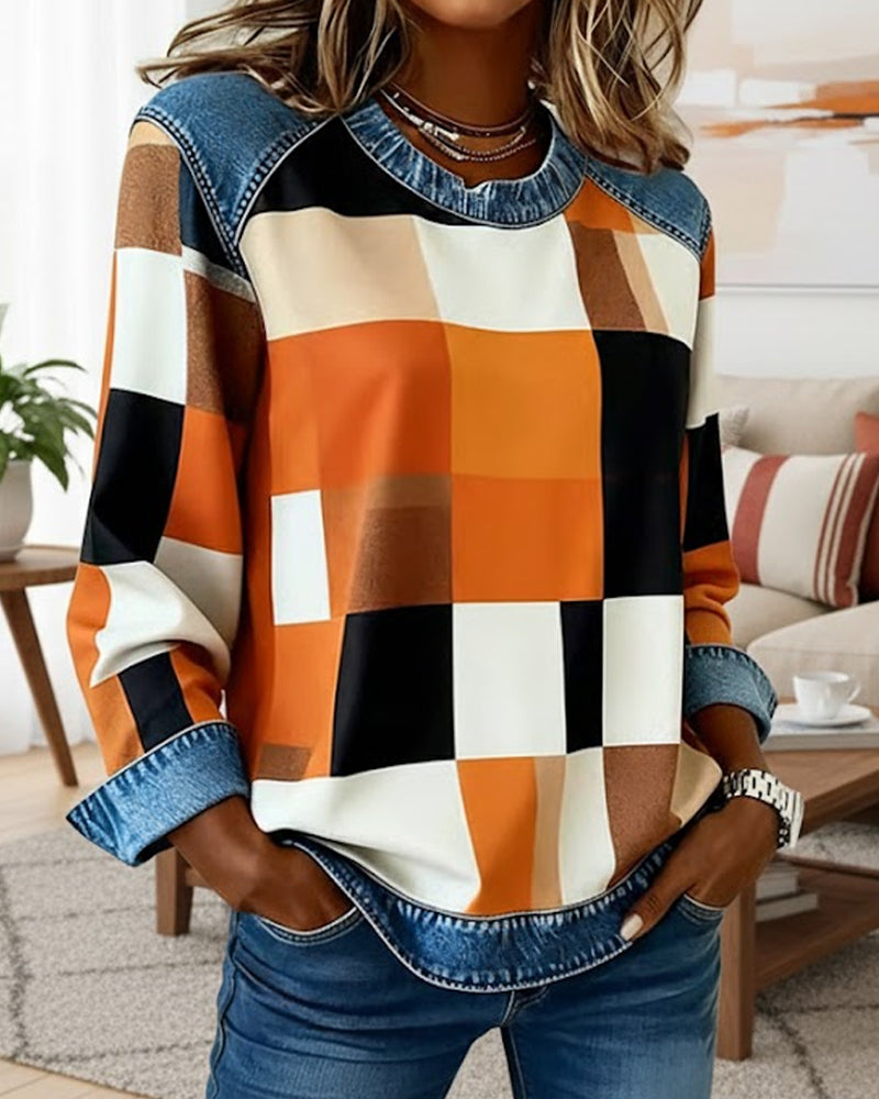 Drune | Karo Patchwork und Kontrastfarbe