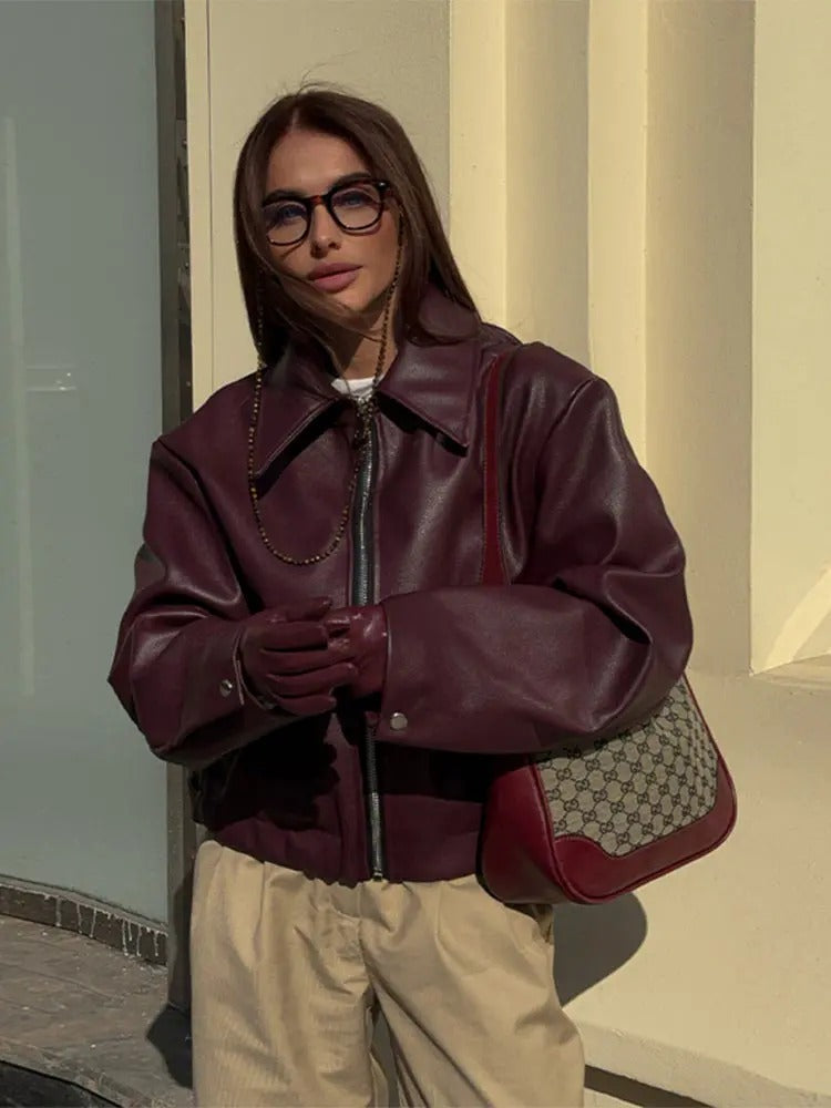 Drune | Damen vegan Lederjacke