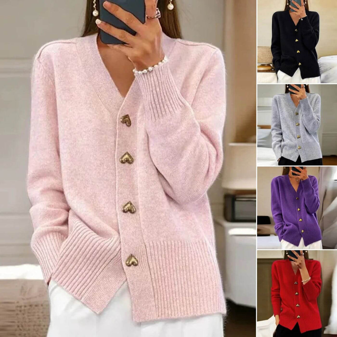 Drune | Stylish cardigan with heart button accents