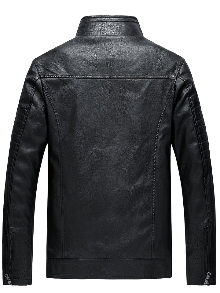 Drune | Bequeme Lederjacke mit Stehkragen
