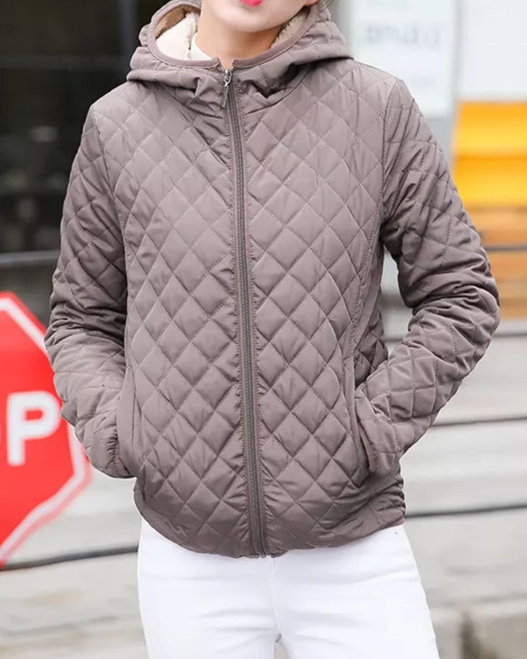 Drune | Winter Modische Winterjacke in Olivgrün für Frauen