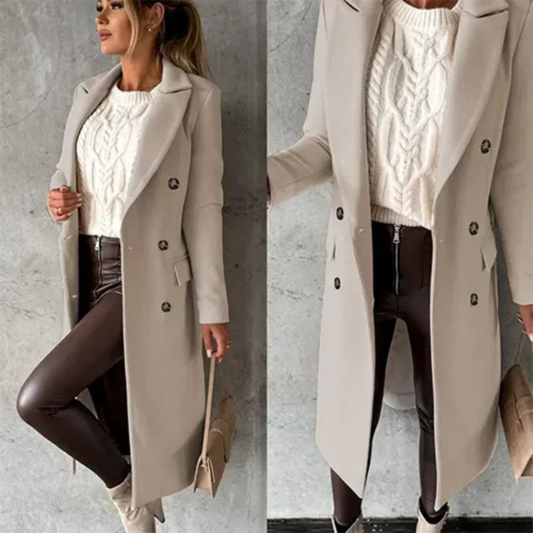 Drune | Damen Warme Trench Mantel - Winter