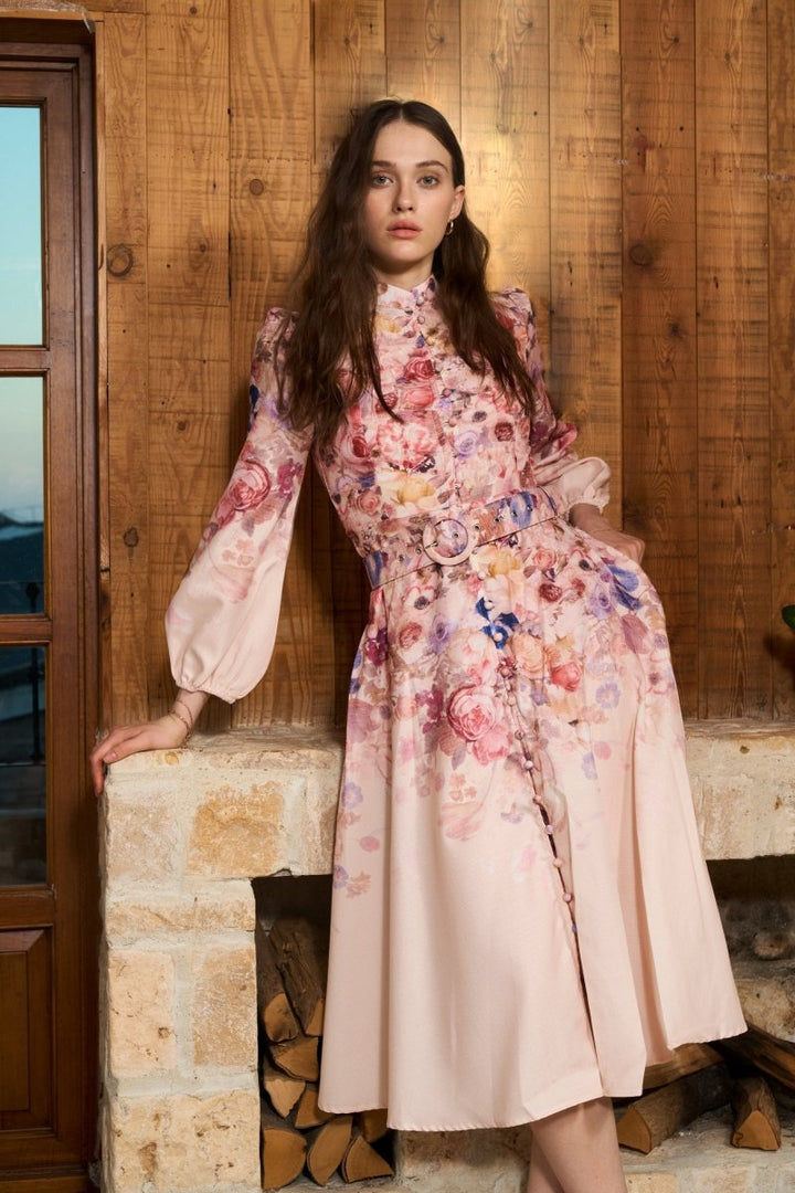 Drune | Midi Hemdkleid Mit Blumendruck