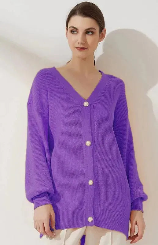 Drune | Farbe Lässig Lockere Strickjacke Pullover