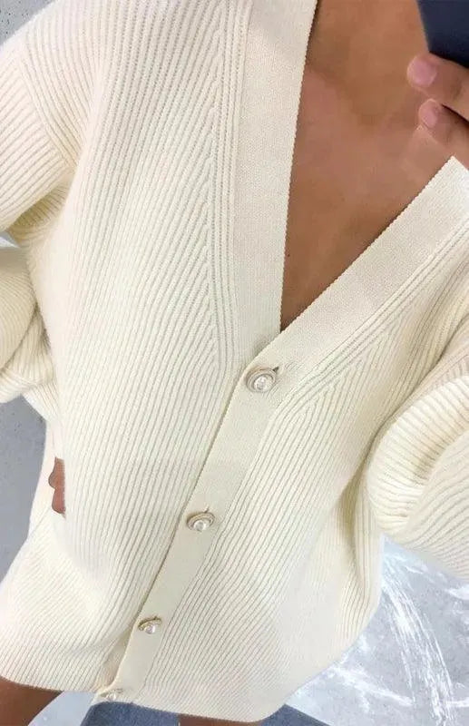 Drune | Farbe Lässig Lockere Strickjacke Pullover