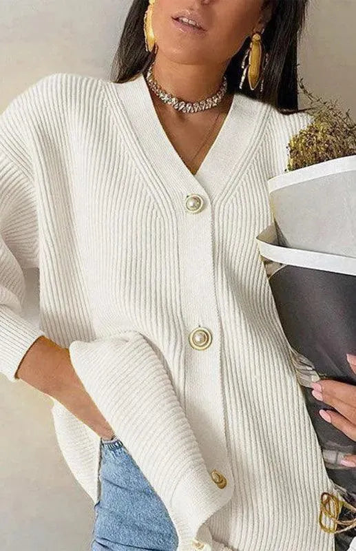 Drune | Farbe Lässig Lockere Strickjacke Pullover