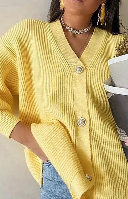 Drune | Farbe Lässig Lockere Strickjacke Pullover