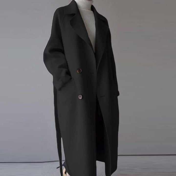 Drune | Wolle-Mischung Mantel - Weiches Beige - Gürteltuch Stil - Winternotwendigkeit