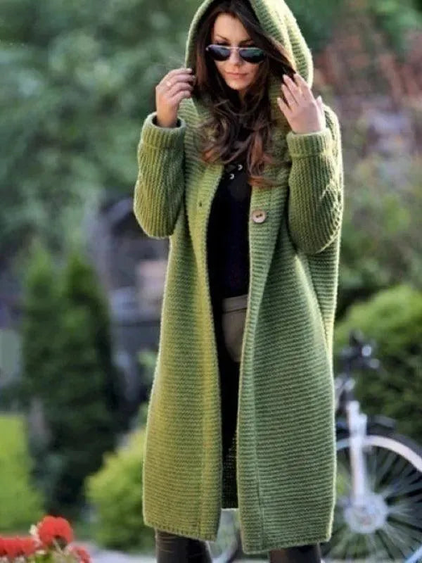 Drune | Kapuzen Langer Strickjacke Pullover