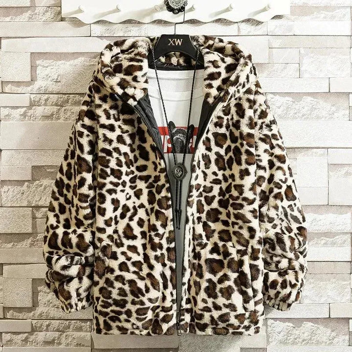 Drune | Freizeit Bedruckte Kapuzen Herren Fleecejacke