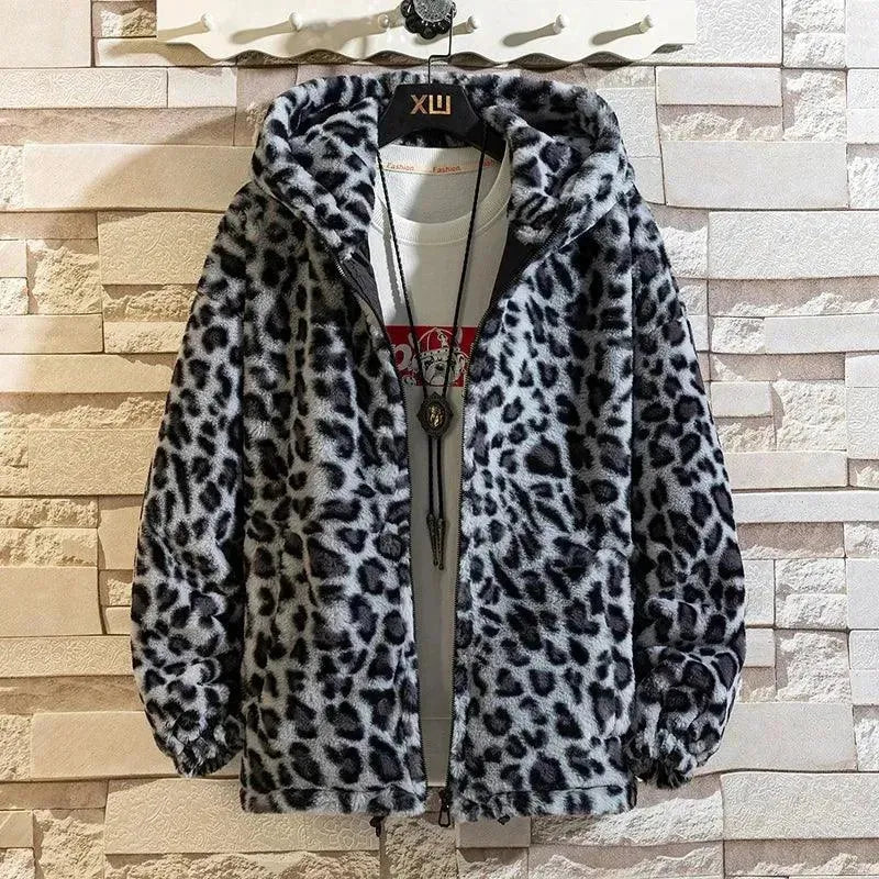 Drune | Freizeit Bedruckte Kapuzen Herren Fleecejacke