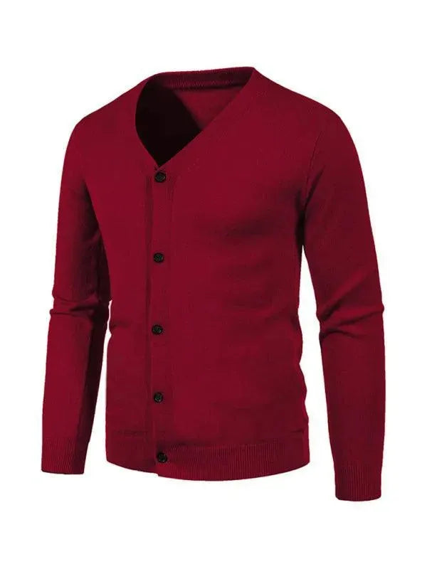 Drune | Einfarbiger Herren Strickjacke Pullover
