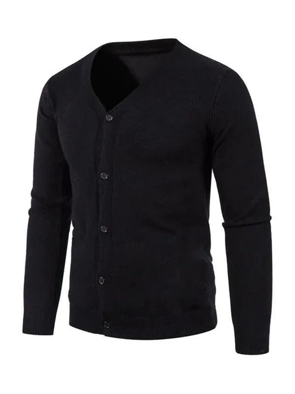 Drune | Einfarbiger Herren Strickjacke Pullover