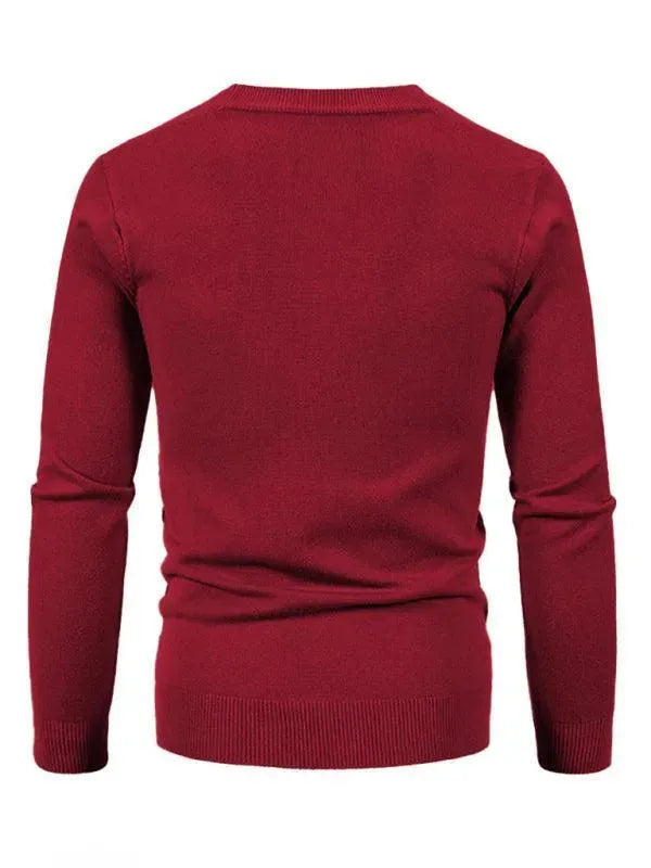 Drune | Einfarbiger Herren Strickjacke Pullover