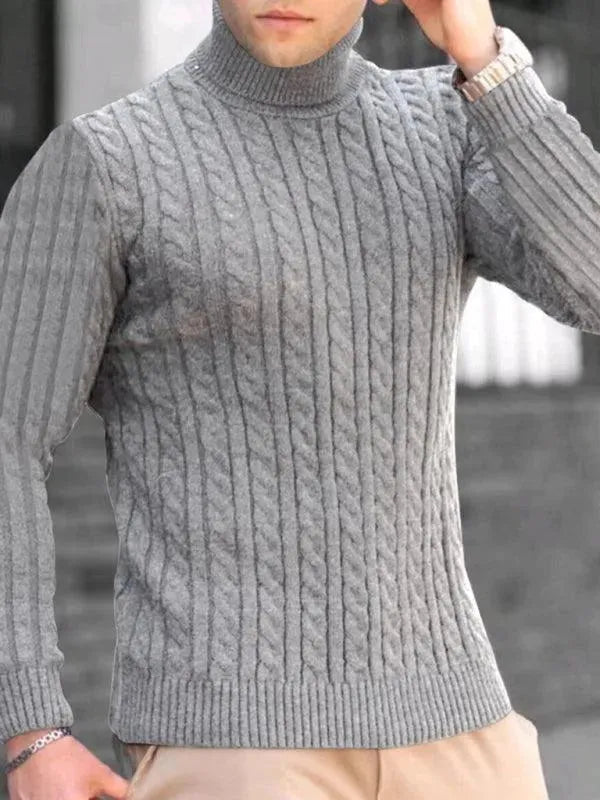 Drune | Enger Stretch Herren Pullover mit Rollkragen