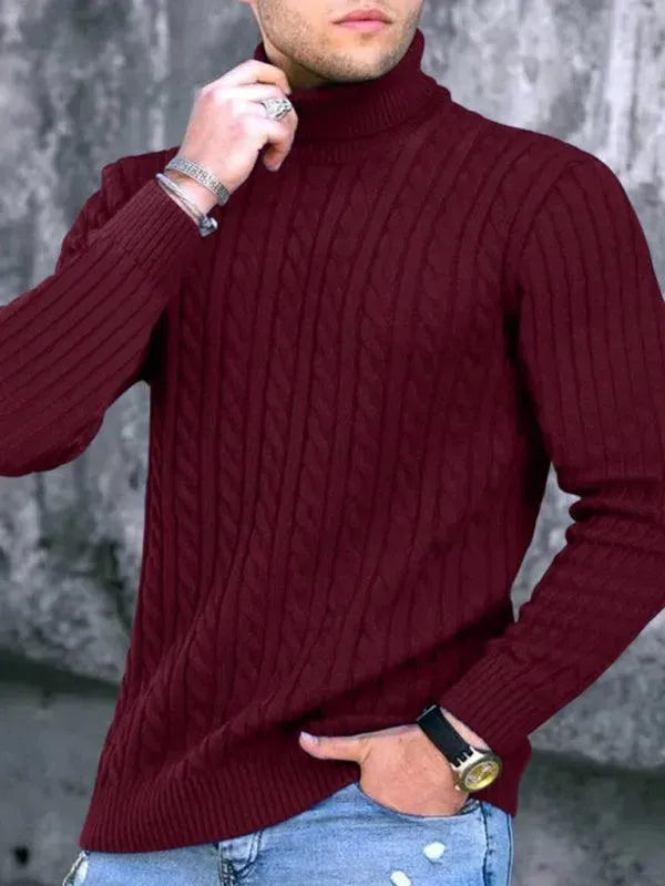 Drune | Enger Stretch Herren Pullover mit Rollkragen