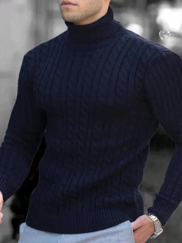 Drune | Enger Stretch Herren Pullover mit Rollkragen