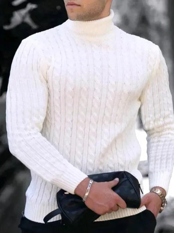 Drune | Enger Stretch Herren Pullover mit Rollkragen