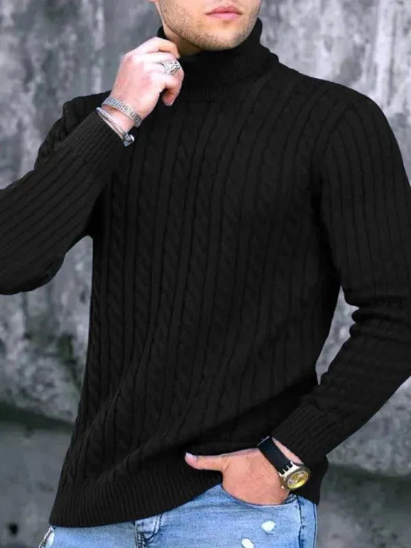 Drune | Enger Stretch Herren Pullover mit Rollkragen